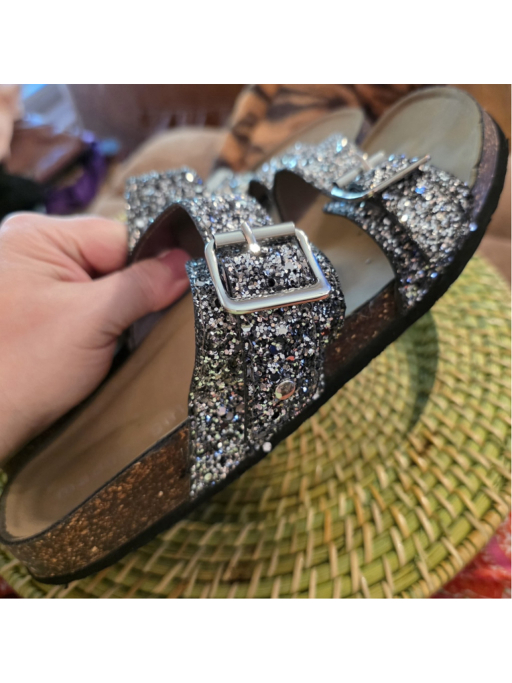 ❣️FINAL DROP❣️ Madden Girl Rhinestone Glam Sparkle Summer Slip Sandals Size 8.5 - Picture 5 of 12